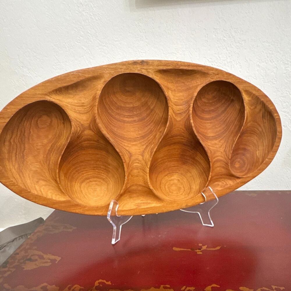 Vintage MCM Teak Serving Tray by Action Industries.